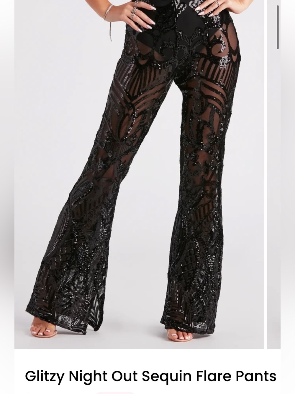 NWT Windsor Glitzy Night Out Sequin Flare Pants - M